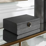 Uttermost Lalique Black Faux Shagreen Decorative Box