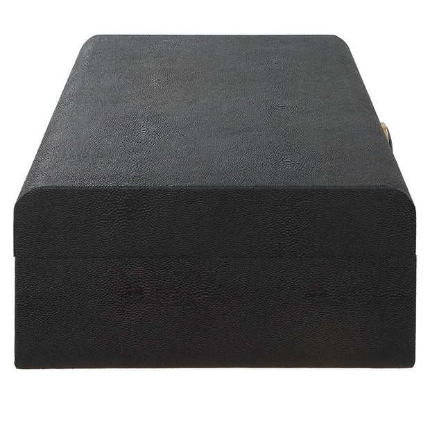 Uttermost Lalique Black Faux Shagreen Decorative Box