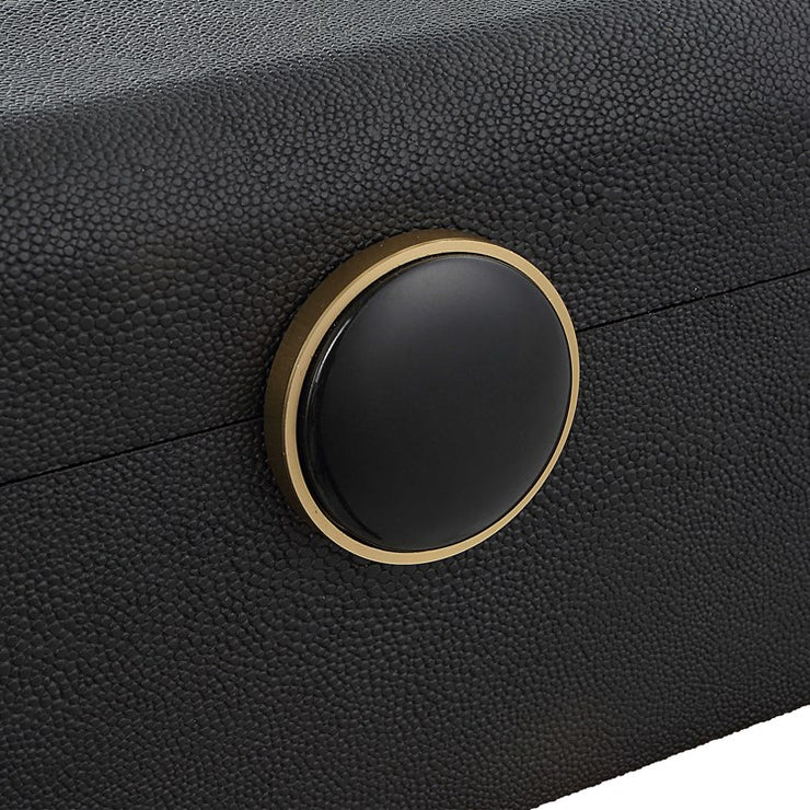 Uttermost Lalique Black Faux Shagreen Decorative Box