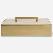 Uttermost Wessex Brass and White Faux Shagreen Modern Decorative Box