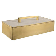 Uttermost Wessex Brass and White Faux Shagreen Modern Decorative Box