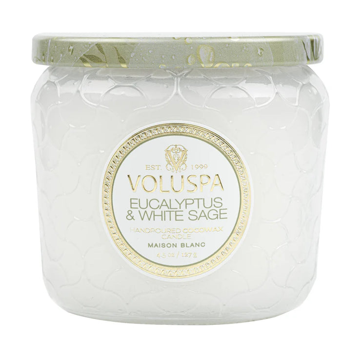 Voluspa Eucalyptus and White Sage Petite Jar Candle ~4.5oz