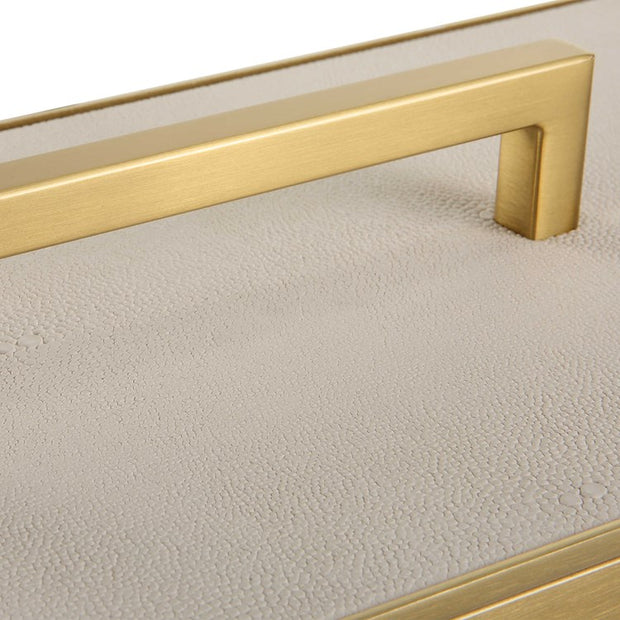 Uttermost Wessex Brass and White Faux Shagreen Modern Decorative Box