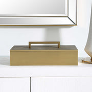 Uttermost Wessex Brass and Gray Faux Shagreen Modern Decorative Box