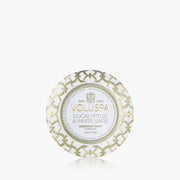 Voluspa Eucalyptus and White Sage Mini Tin Candle ~4oz