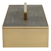 Uttermost Wessex Brass and Gray Faux Shagreen Modern Decorative Box