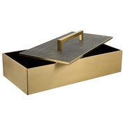 Uttermost Wessex Brass and Gray Faux Shagreen Modern Decorative Box