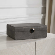 Uttermost Lalique Smoke Gray Faux Shagreen Decorative Box