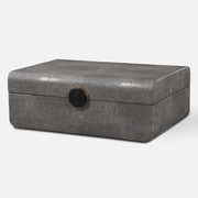 Uttermost Lalique Smoke Gray Faux Shagreen Decorative Box