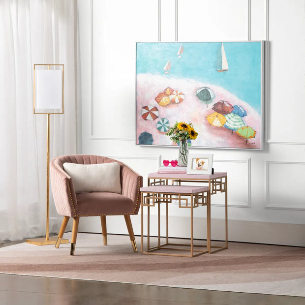 Crestview Collection Huxley Stunning Gold Leaf Floor Lamp