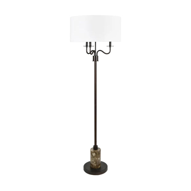Crestview Collection Leopold Metal And Brown Marble Floor Lamp