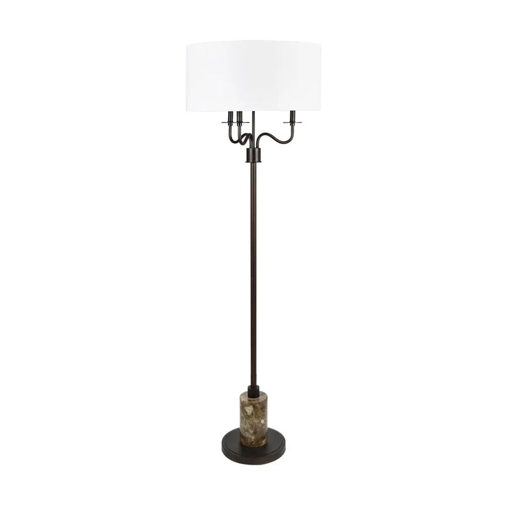 Crestview Collection Leopold Metal And Brown Marble Floor Lamp
