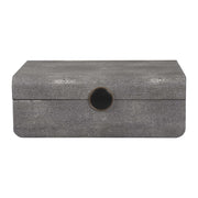 Uttermost Lalique Smoke Gray Faux Shagreen Decorative Box