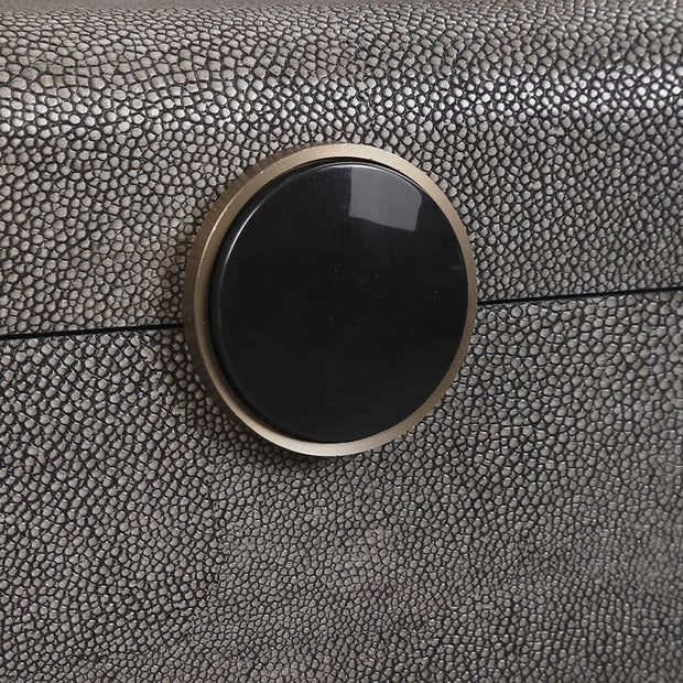 Uttermost Lalique Smoke Gray Faux Shagreen Decorative Box