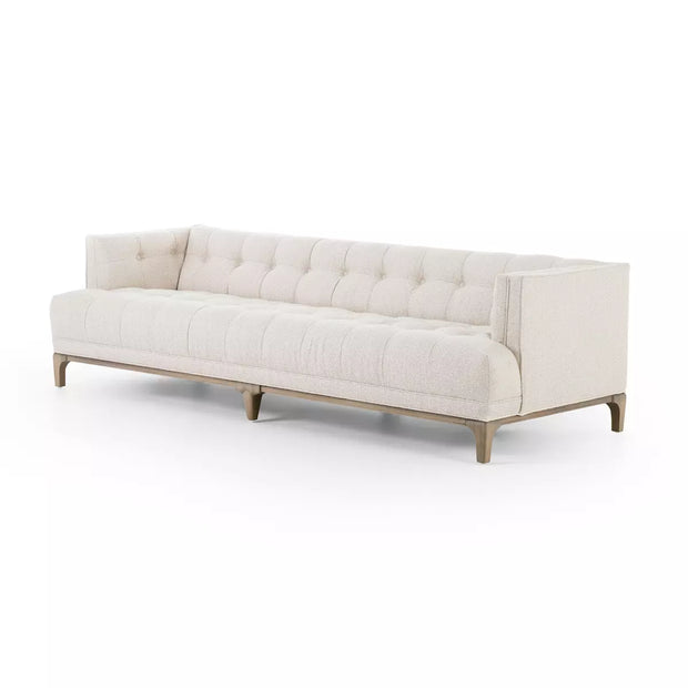 Four Hands Dylan Tufted Sofa 91” ~ Kerbey Taupe Upholstered Performance Fabric