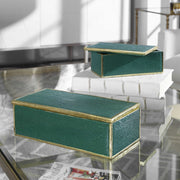 Uttermost Karis Emerald Green Set of 2 Decorative Boxes