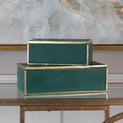 Uttermost Karis Emerald Green Set of 2 Decorative Boxes