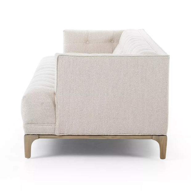 Four Hands Dylan Tufted Sofa 91” ~ Kerbey Taupe Upholstered Performance Fabric