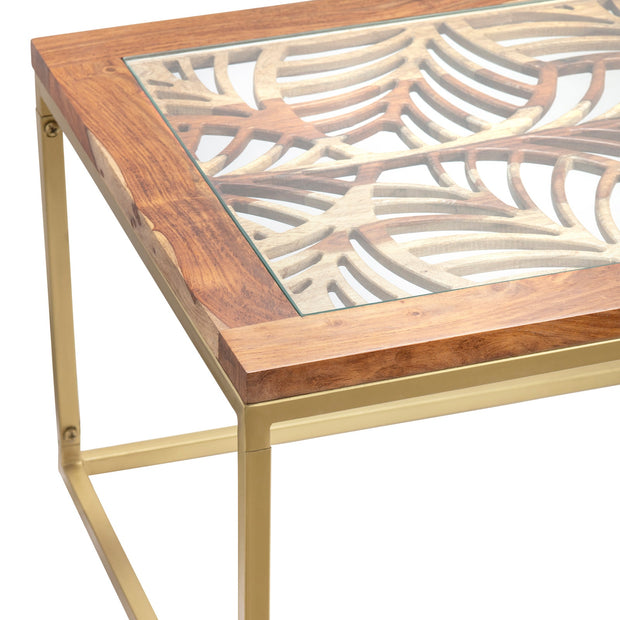 Crestview Collection Adagio Acacia Wood and Iron Rectangular Coffee Table