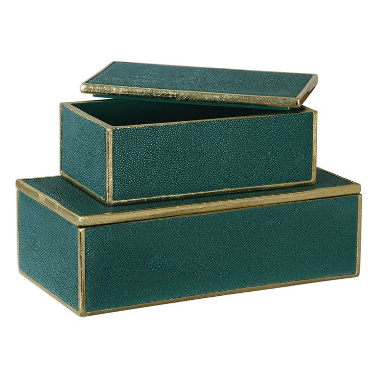 Uttermost Karis Emerald Green Set of 2 Decorative Boxes