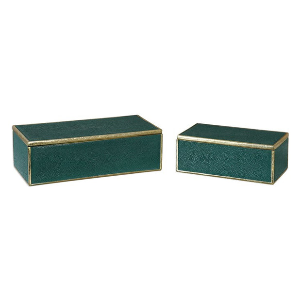 Uttermost Karis Emerald Green Set of 2 Decorative Boxes