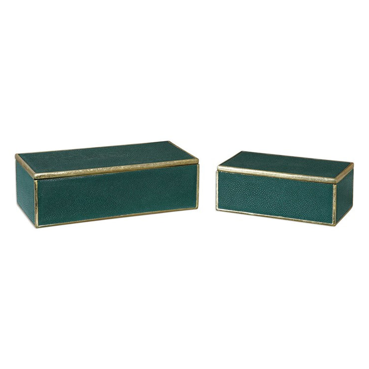 Uttermost Karis Emerald Green Set of 2 Decorative Boxes