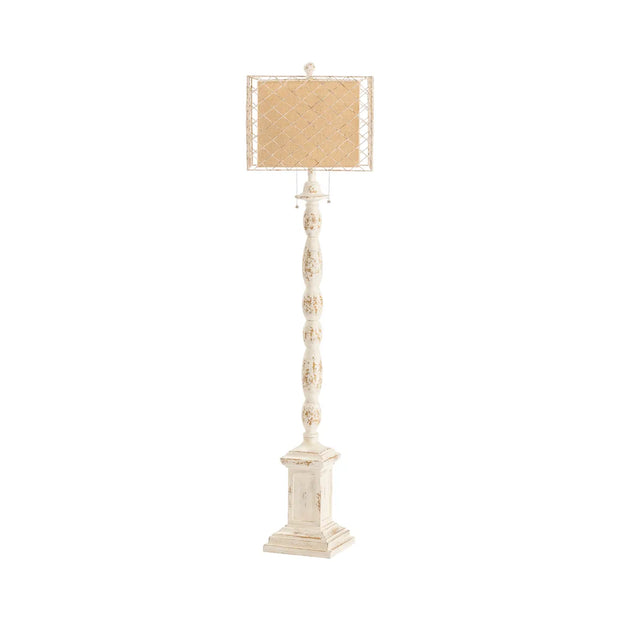 Crestview Collection Holcomb Oatmeal Distressed Finish Floor Lamp