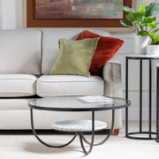 Crestview Collection Marisol Round Iron and Glass 33' Terrazzo Coffee Table