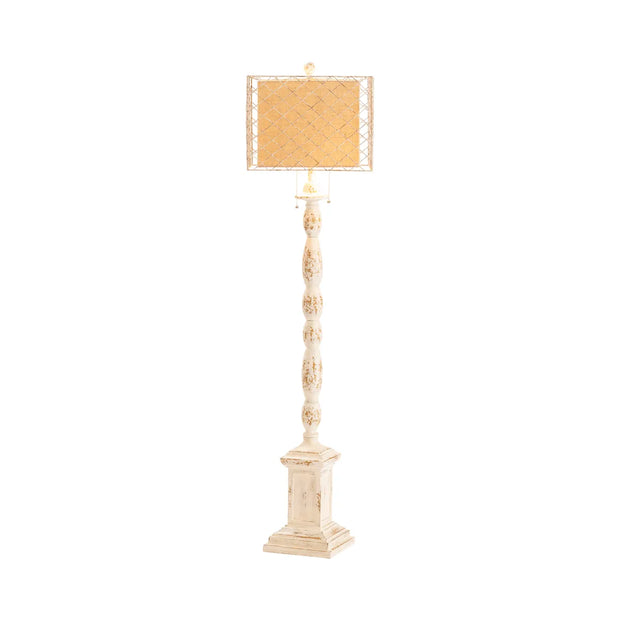 Crestview Collection Holcomb Oatmeal Distressed Finish Floor Lamp