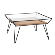 Crestview Collection Burnside Rattan and Wood Coffee Table