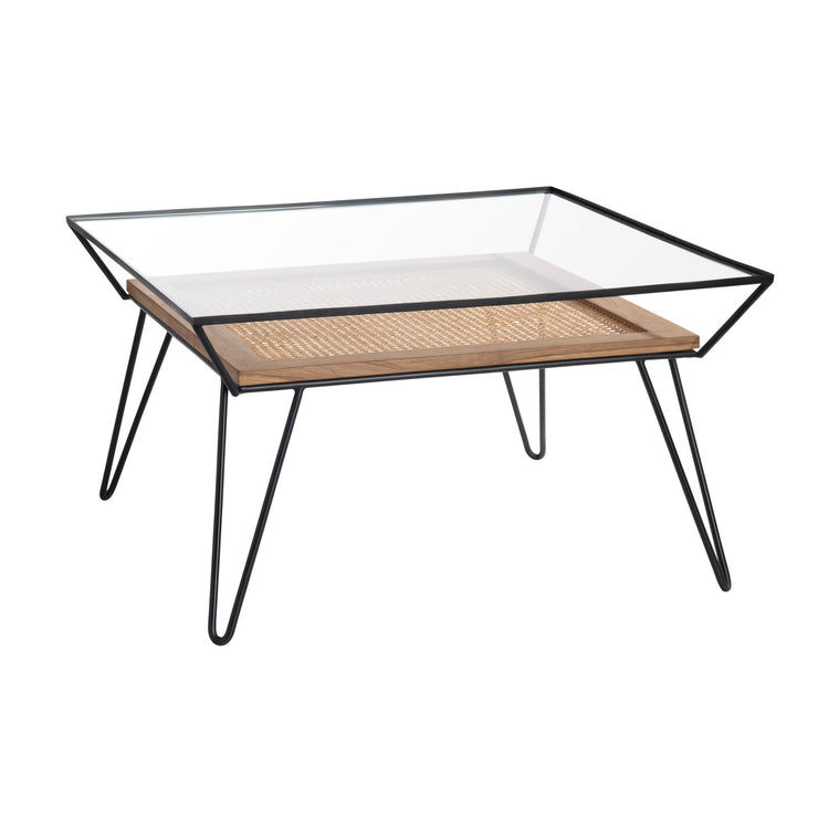 Crestview Collection Burnside Rattan and Wood Coffee Table