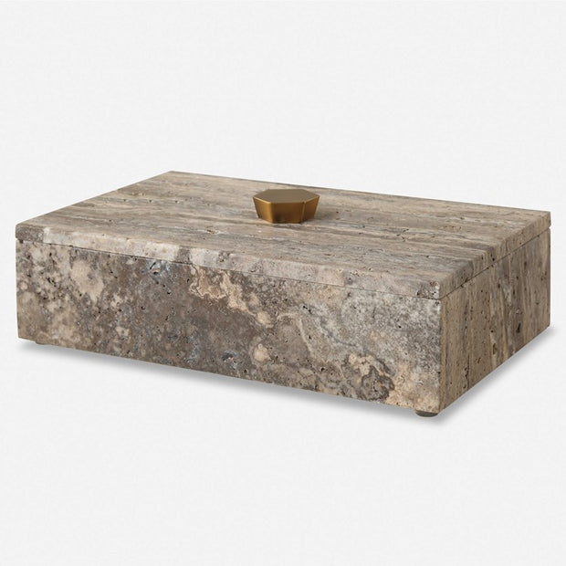 Uttermost Griseus Gray Travertine Decorative Box