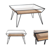 Crestview Collection Burnside Rattan and Wood Coffee Table