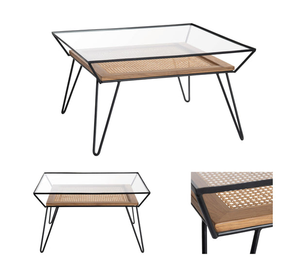 Crestview Collection Burnside Rattan and Wood Coffee Table