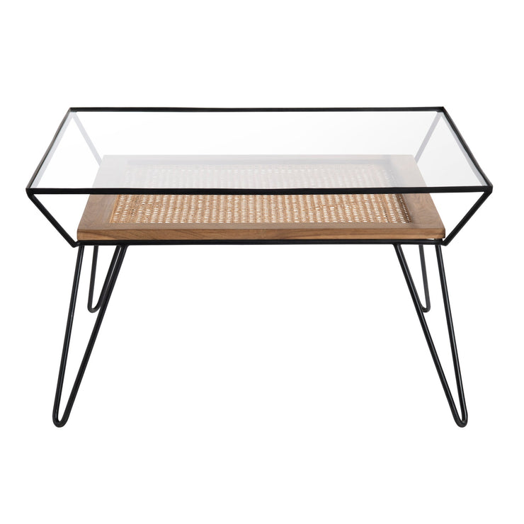 Crestview Collection Burnside Rattan and Wood Coffee Table