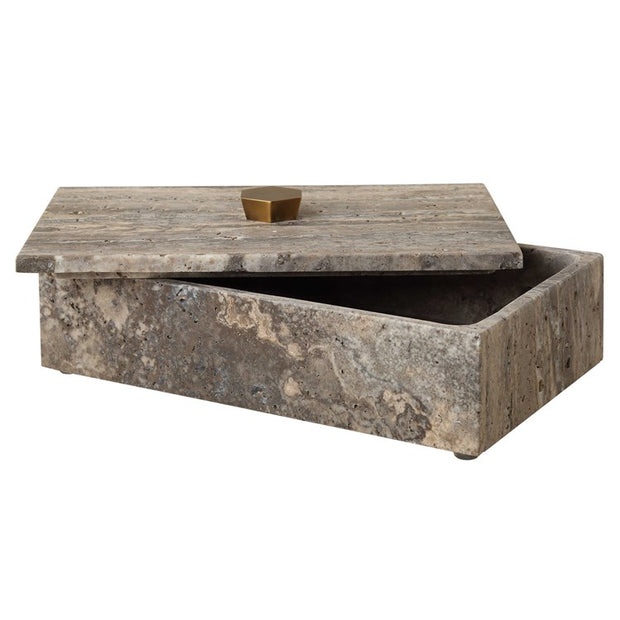 Uttermost Griseus Gray Travertine Decorative Box