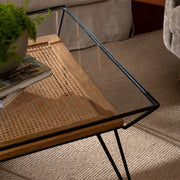 Crestview Collection Burnside Rattan and Wood Coffee Table