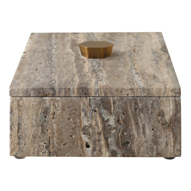 Uttermost Griseus Gray Travertine Decorative Box