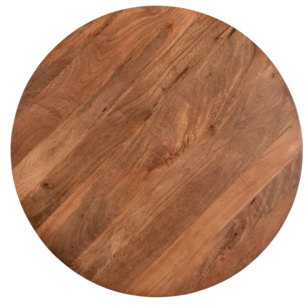 Crestview Collection Jonathan Mango Wood And Iron Round Coffee Table