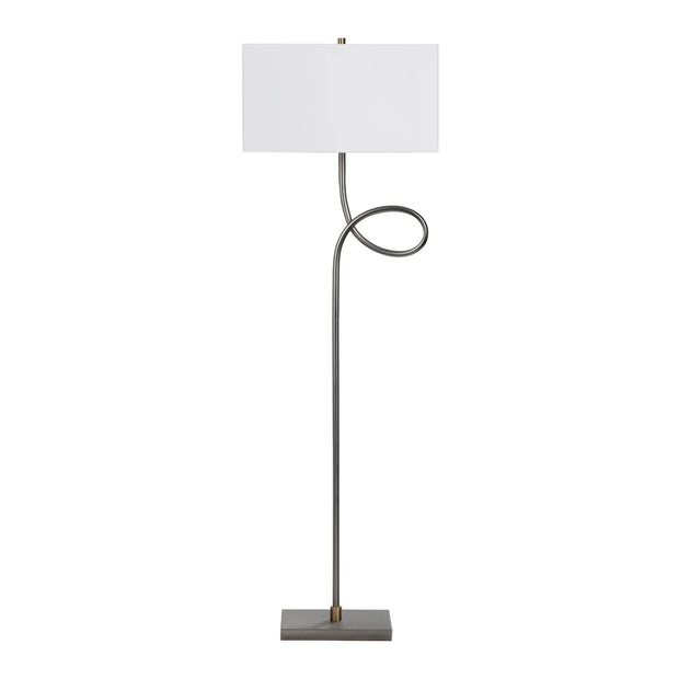 Crestview Collection Villeroy Modern Polished Gunmetal Finish Floor Lamp