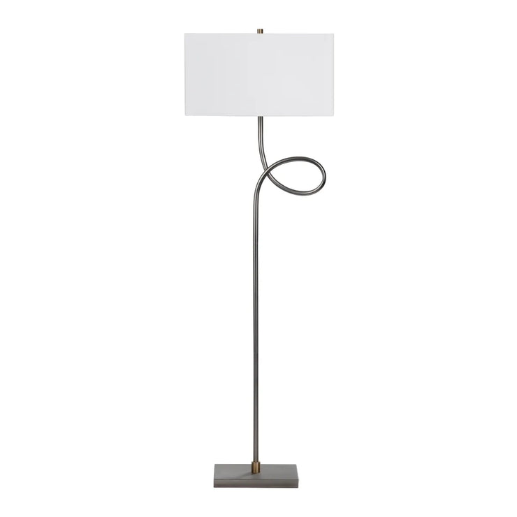 Crestview Collection Villeroy Modern Polished Gunmetal Finish Floor Lamp