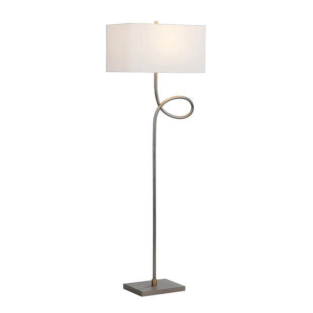 Crestview Collection Villeroy Modern Polished Gunmetal Finish Floor Lamp