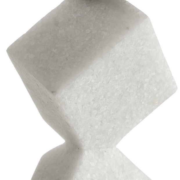 Uttermost Casen Sculptural Ivory Stone and Crystal Set of 2 Candle Holders ~ Candles Included