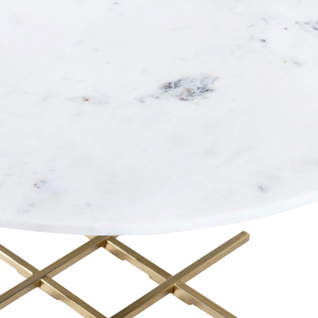 Crestview Collection Pembroke Round Gold Iron Coffee Table