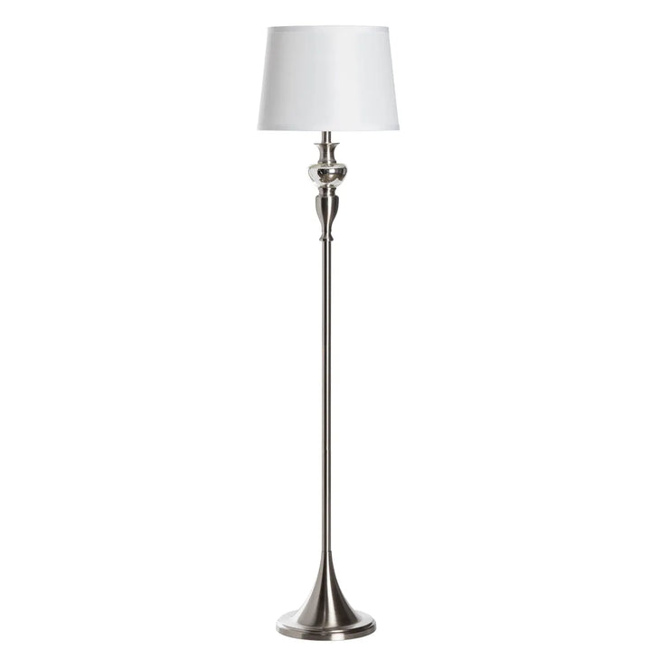 Crestview Collection Villeroy Modern Polished Gunmetal Finish Floor Lamp
