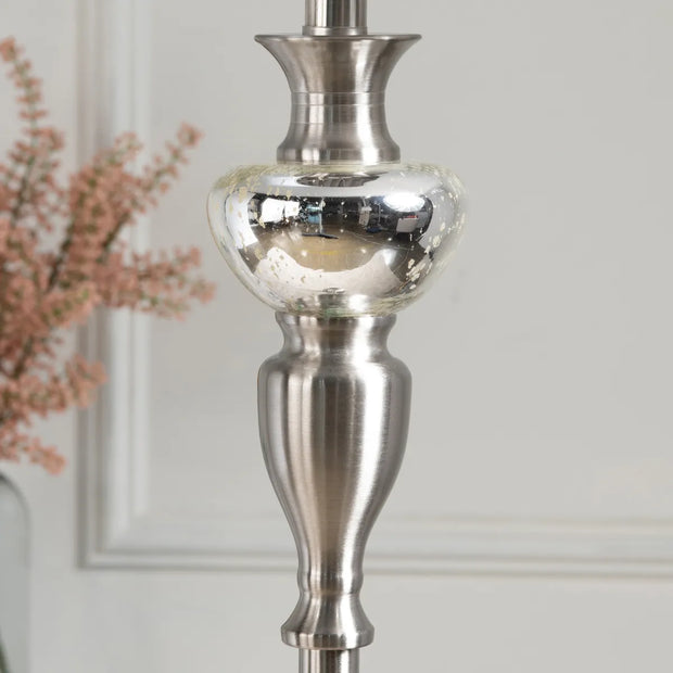 Crestview Collection Queensland Brushed Nickel Metal Finish Floor Lamp