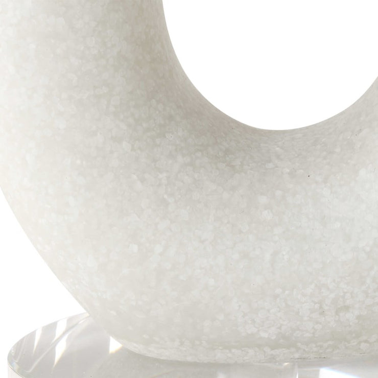 Uttermost Feamelo Sculptural Ivory Stone and Crystal Set of 2 Candle Holders ~ Candles Included