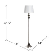 Crestview Collection Queensland Brushed Nickel Metal Finish Floor Lamp