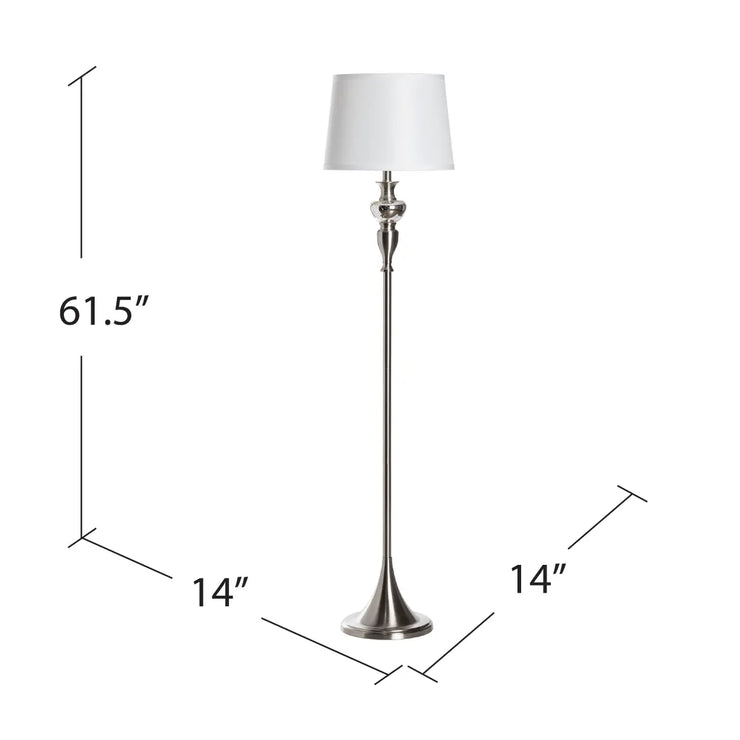 Crestview Collection Queensland Brushed Nickel Metal Finish Floor Lamp