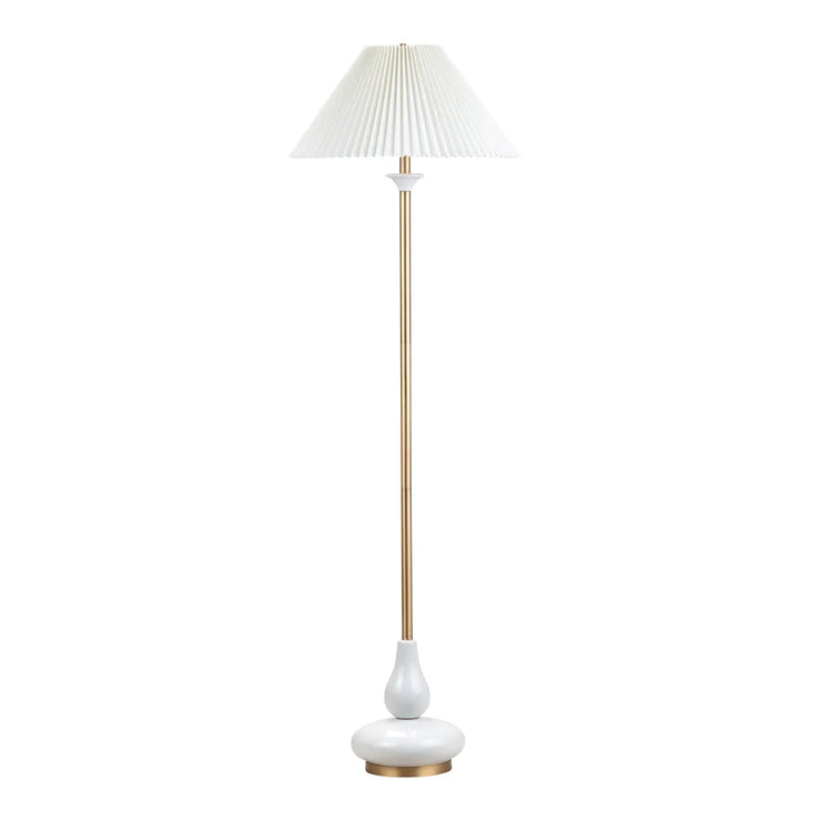 Crestview Collection Wesley White and Gold Floor Lamp
